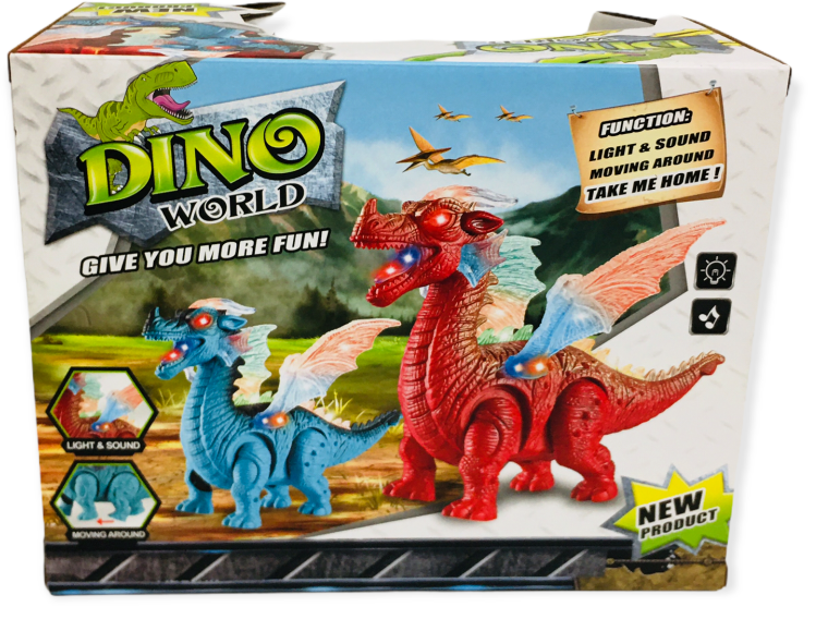 Ходещ дракон със звук и светлини, 2 цвята