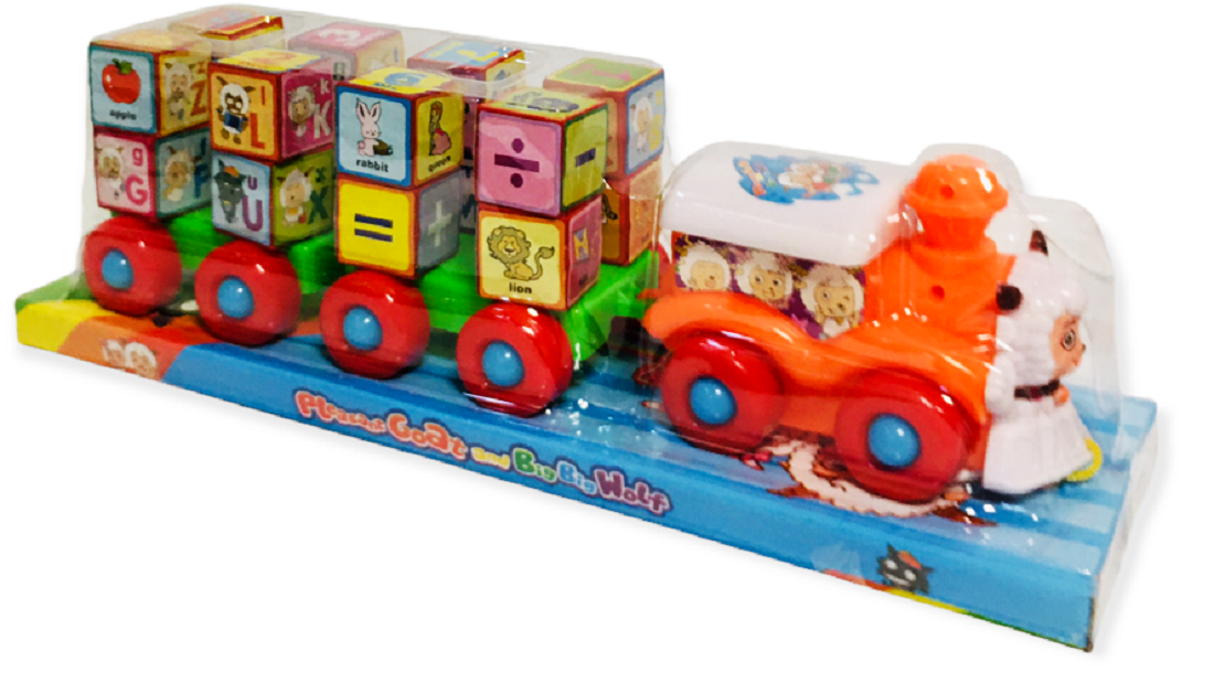 Влакче с 16 кубчета, думи, цифри, числа и картинки