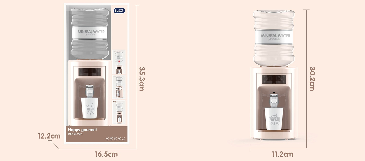 Реалистичен малък диспинсър за вода с чашки