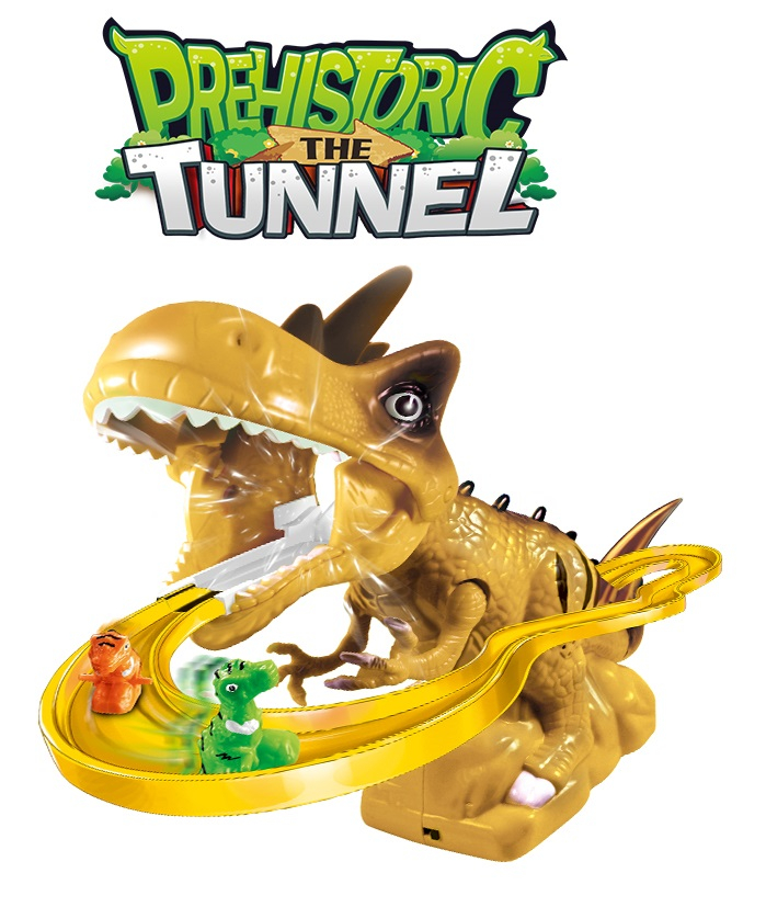 Динозавър с ескалатор-пързалка и 2 малки динозавърчета AA020200