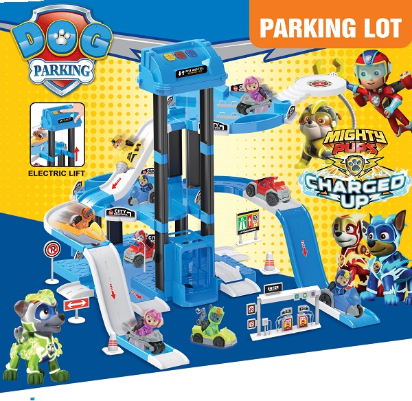 Паркинг на 3 нива с 2 кученца електрически асансьор и стикери