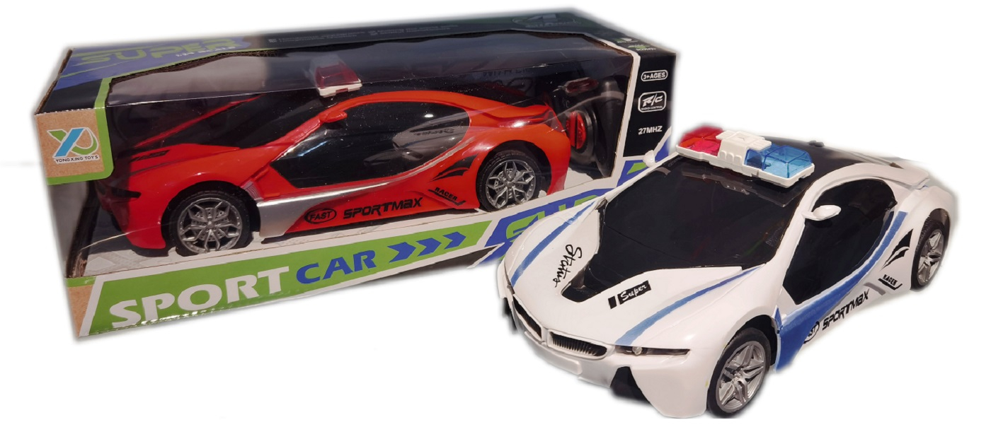 Полицейска спортна кола с радиоконтрол 4 посоки, 2 цвята