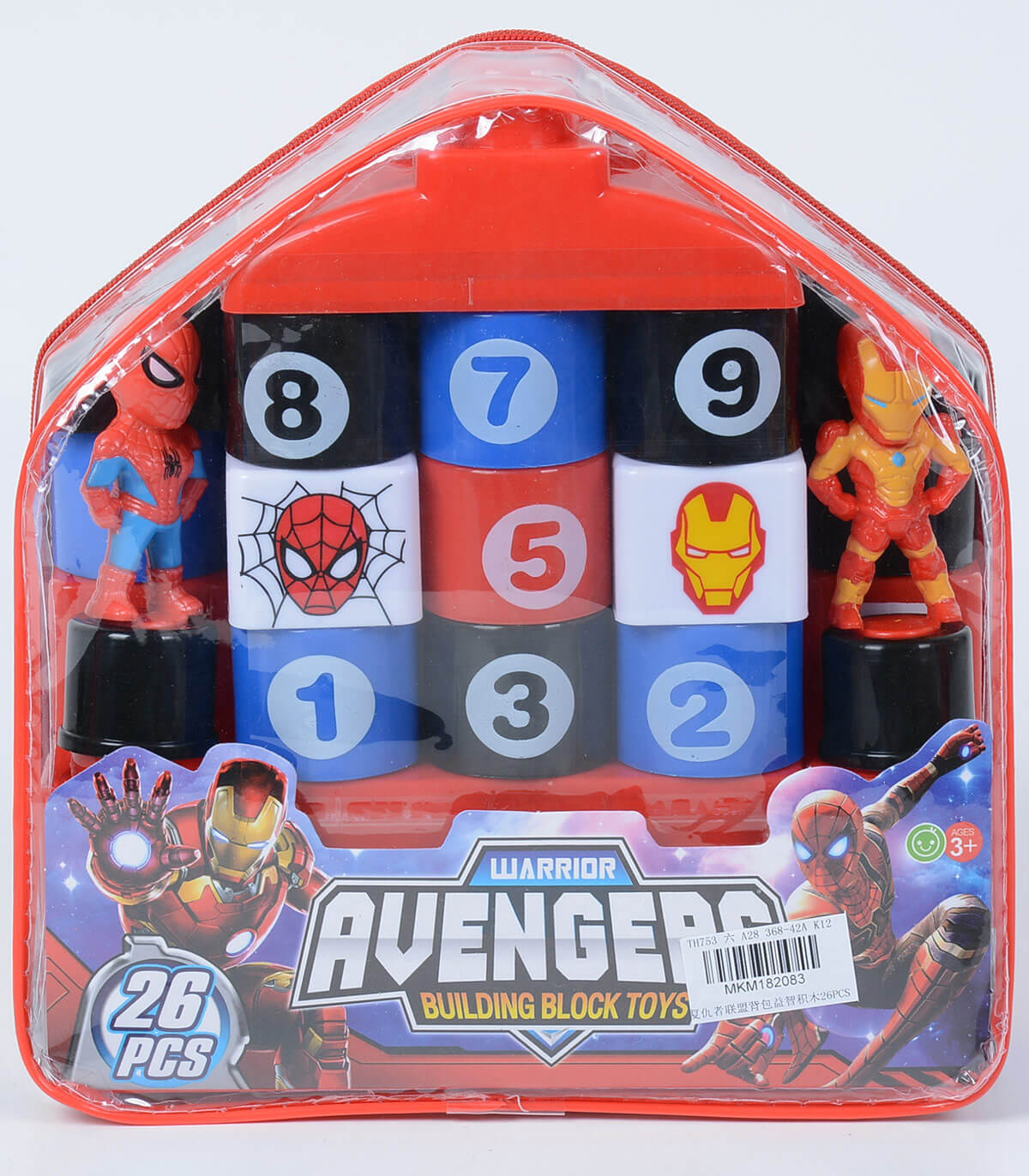 Конструктор с 2 фигурки супергерои, 26 части Човека паяк, Железния човек