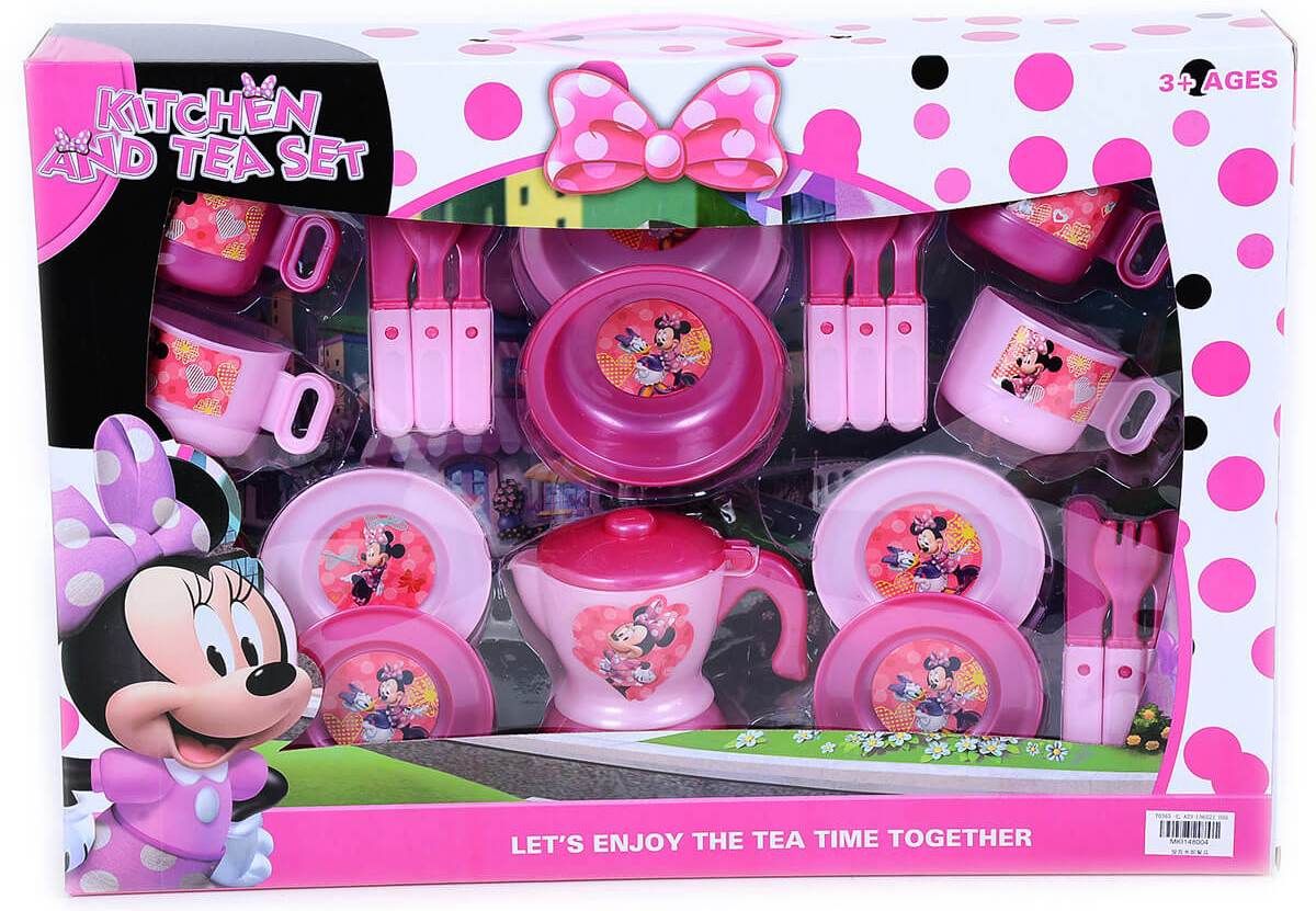 Чаен комплект Мишле с 4 чашки с чинийки, 2 чинийки за торта и още много