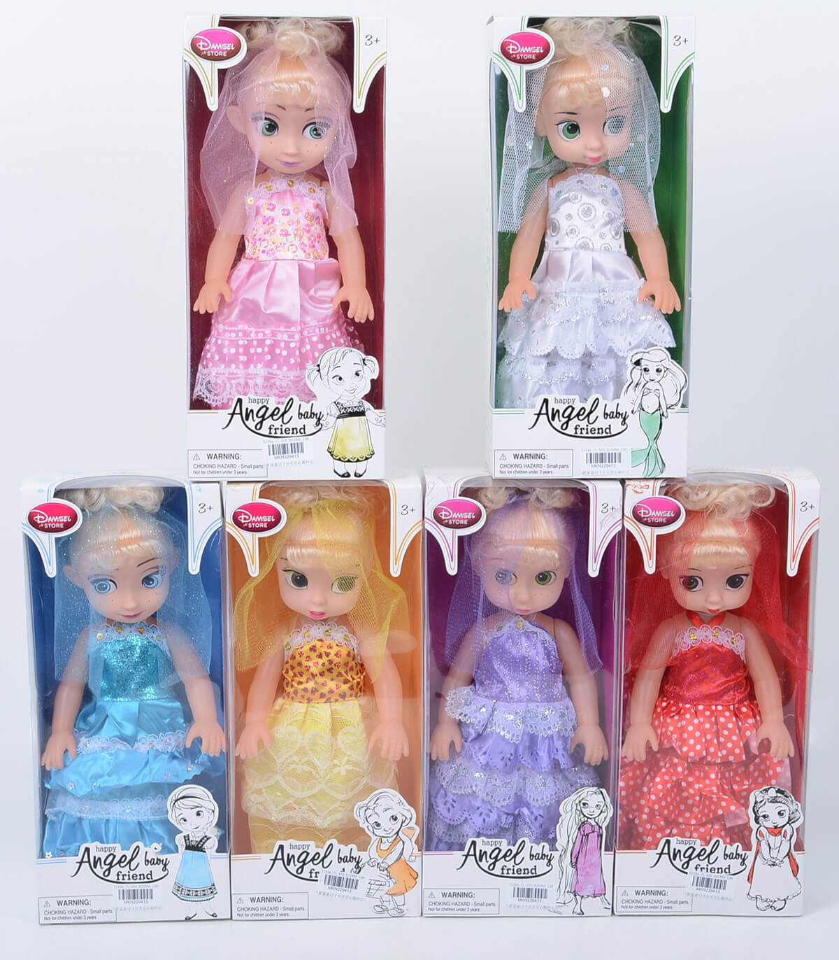 Кукла облечена в прекрасна рокля с воал, 6 цвята