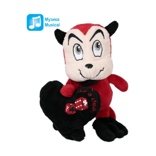 Дявол с черно сърце 18см със звук