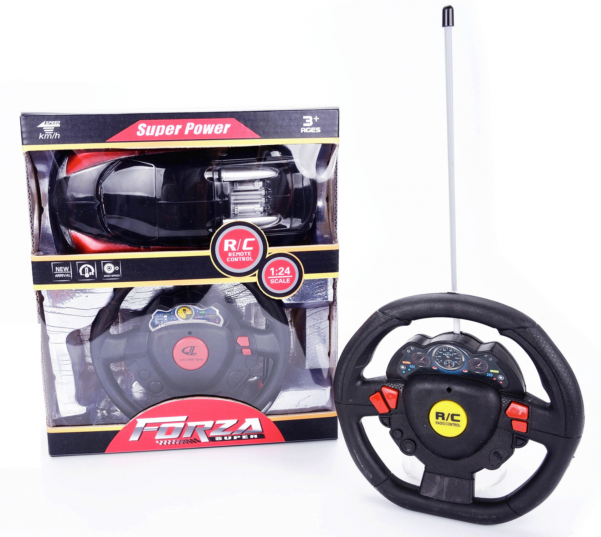 Кола с радиоконтрол, 4 посоки, ВОЛАН и 3D светлини