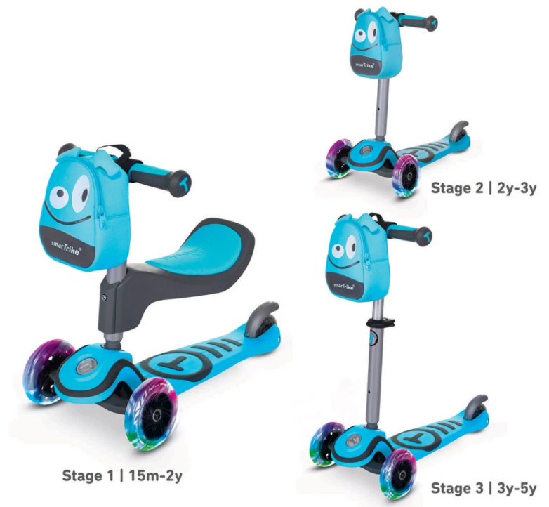 Детски скутер smarTrike Т1 със седалка или без , син