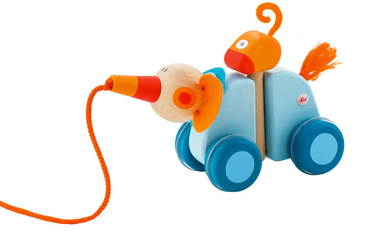 Дървена Играчка за дърпане Sevi, слонче