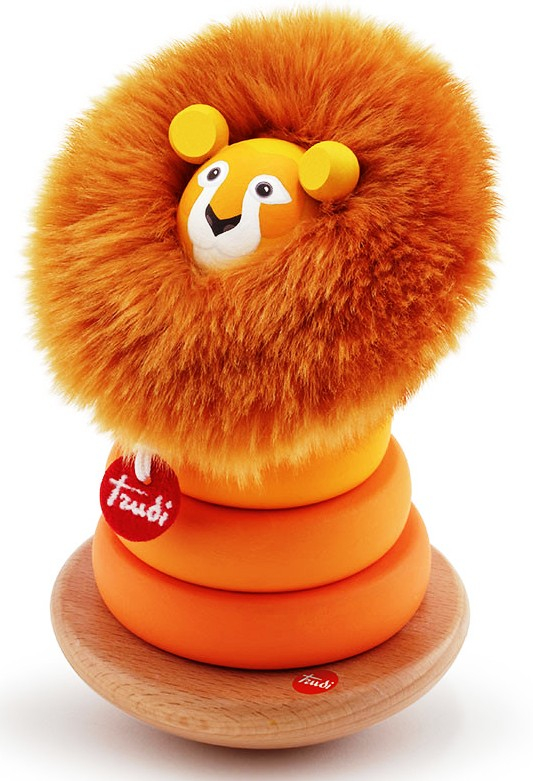 Дървена играчка Sevi - Магнитни рингове, Лъв