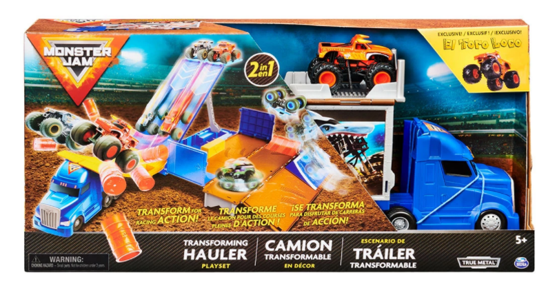 Монстър Джам - Трансформиращ се камион, рампи, варели, въртящ се спинър и много други