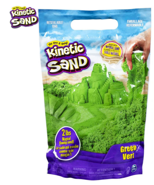 Kinetic Sand/Кинетичен пясък - Пликче, зелен цвят, 0,907кг