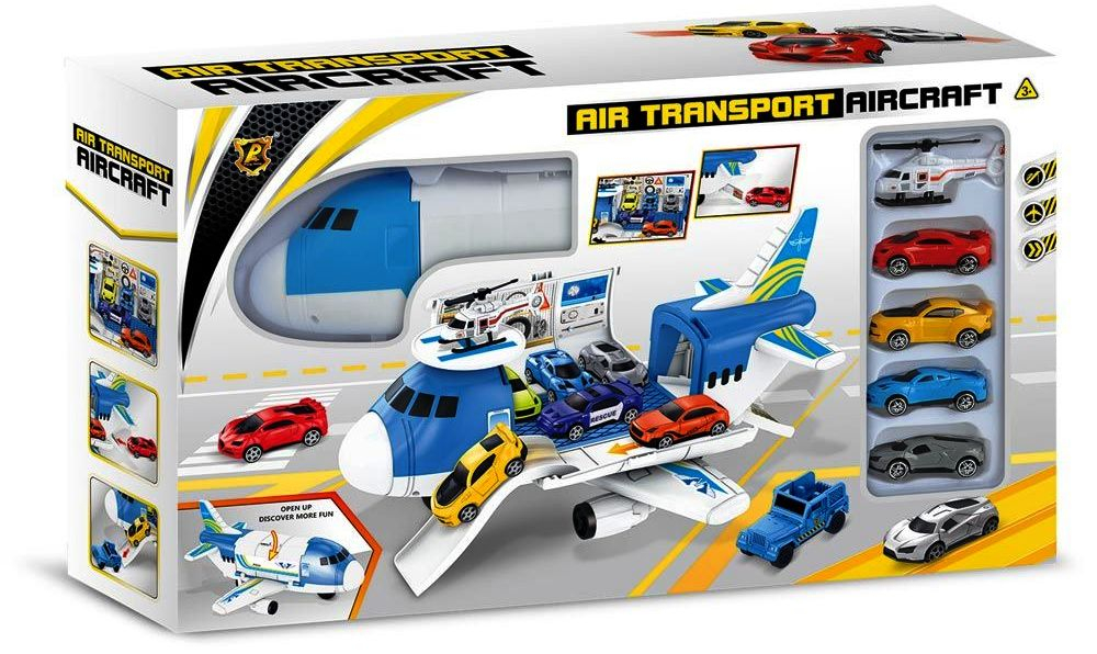 Jumbo Jet Самолет гараж с 4 коли и хеликоптер