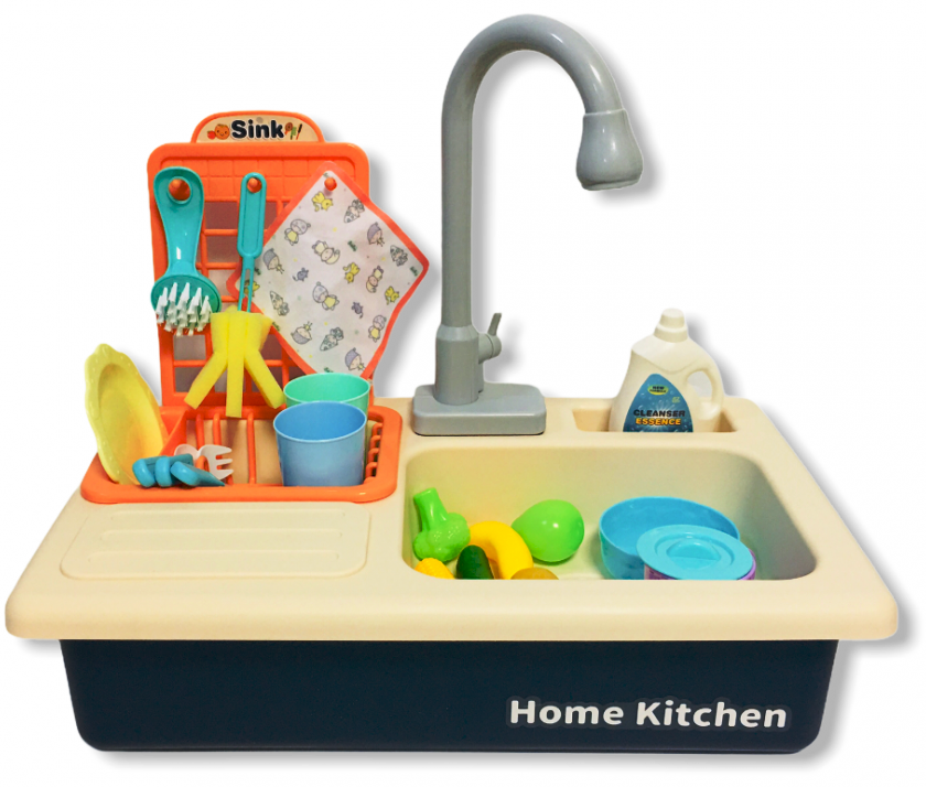 Голяма мивка 40см с ТЕЧАЩА вода, кошница за отцеждане, пристройка за закачане на прибори и много кухненски прибори