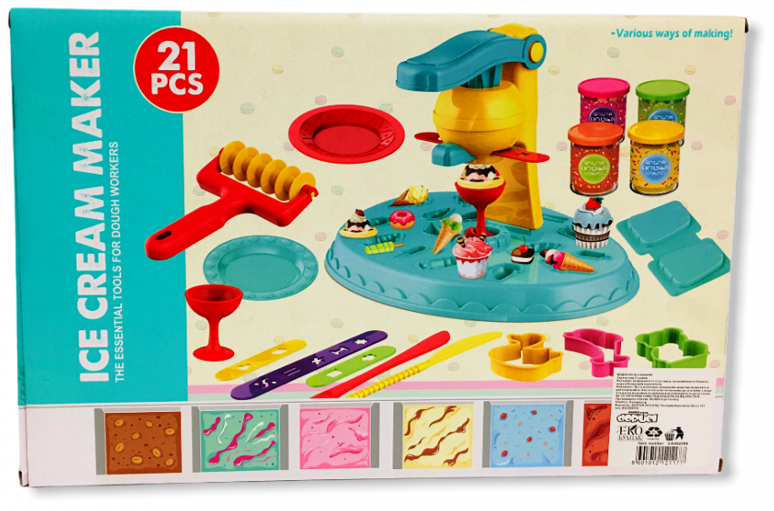 Моделин Машина за СЛАДОЛЕД с различни инструменти за работа с моделин, формички, чинийки и още много