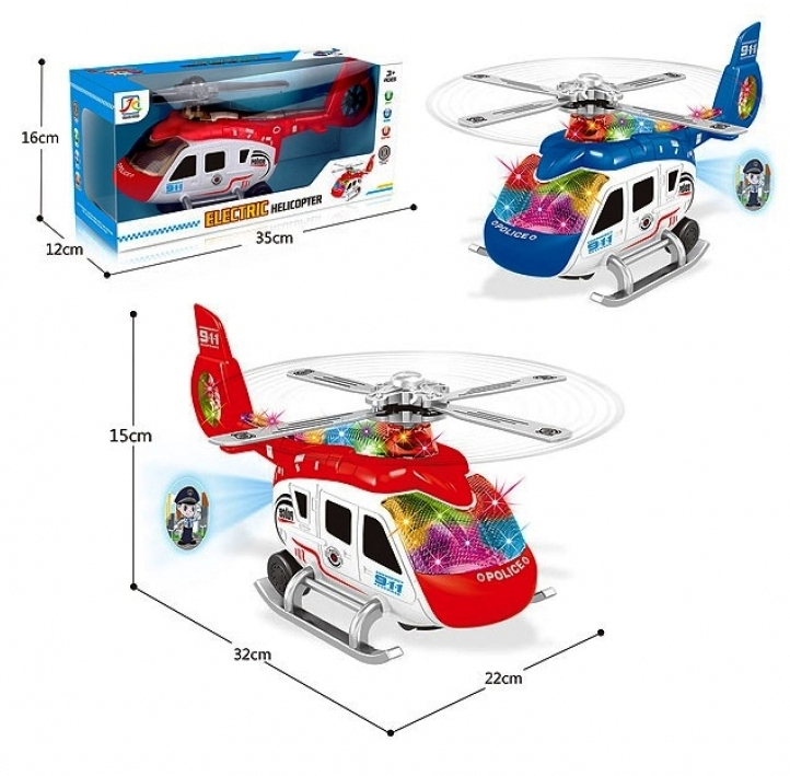 Хеликоптер с прожекция, Звук, Светлини и движение Полицейски