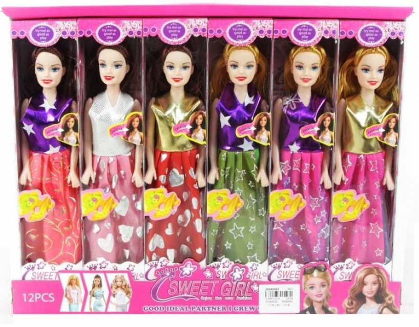 Кукли с шарени дрехи 12бр в кутия