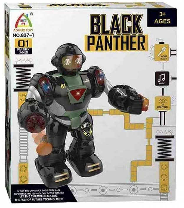 Ходещ Робот Пантера изстрелващ стрелички със звук и светлина