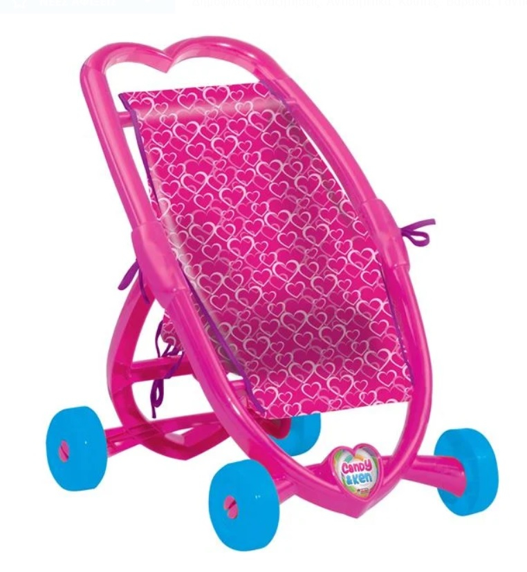 Количка за кукли, розова, 49х42х31.5см