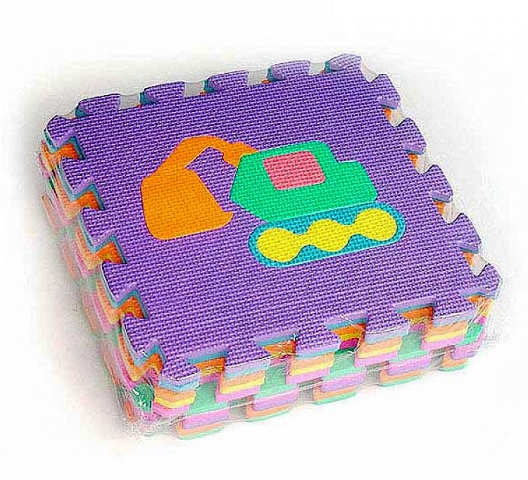 Пъзел - Килимче с превозни средства, мек килим за игра, 10 части