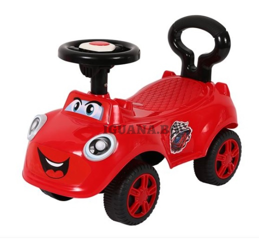 Кола за возене и бутане - проходилка 2в1, червена