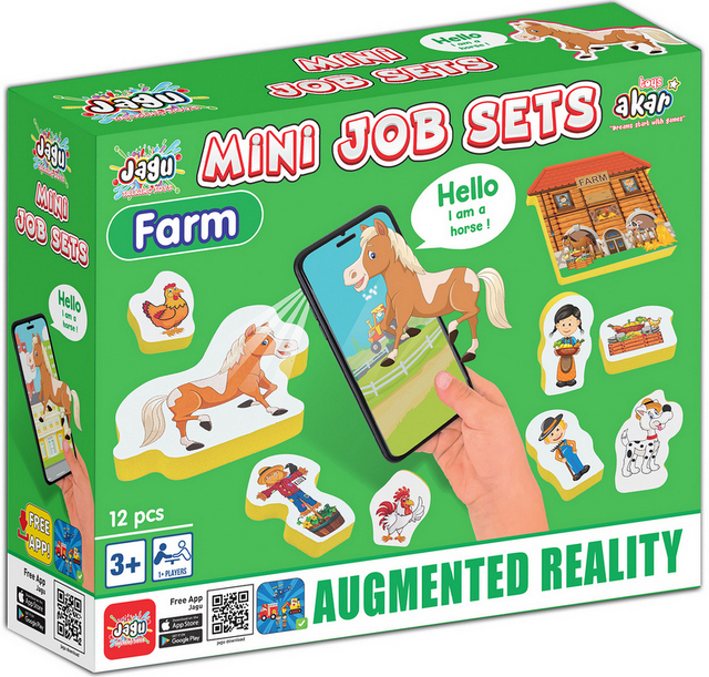 Говореща и Разказваща Игра „Ферма“ на Български с Фигурки, с Добавена Реалност на 16 Езика, 21×26×7 см