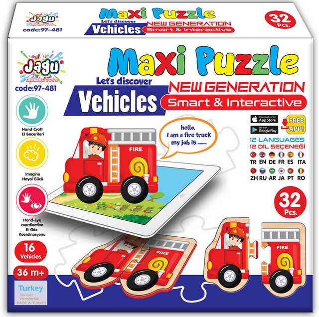 Говорещ и Разказващ Пъзел „Животните“ на Български за Най-Малките – 13 Животни по 2 Елемента (12×10 см), Общо 26 Елемента, от EVA Пяна, с Добавена Реалност на 16 Езика, 20×17×4 см