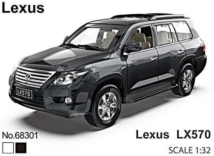 Метален Джип Lexus LX570 със Засилване с Издърпване Назад, Отварящи се Врати и Капак MSZ 1:32