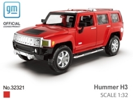 Метален Джип Hummer H3 със Засилване с Издърпване Назад, Отварящи се Врати и Капак MSZ 1:32