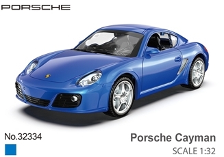 Метална Кола Porsche Cayman S със Засилване с Издърпване Назад, Отварящи се Врати и Капак MSZ 1:32