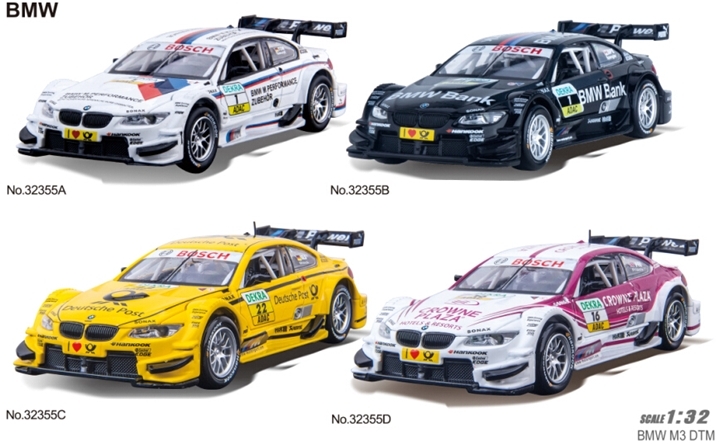 Метална Кола BMW M3 DTM със Засилване с Издърпване Назад, Отварящи се Врати и Капак MSZ 1:32