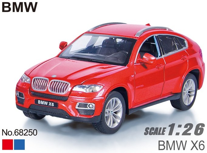 Метална Кола BMW X6 с Отваряеми Врати, Преден Капак и Багажник MSZ 1:24