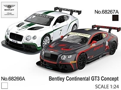Метална Кола Bentley Continental GT3 Concept с Отваряеми Врати, Преден Капак и Багажник MSZ 1:24