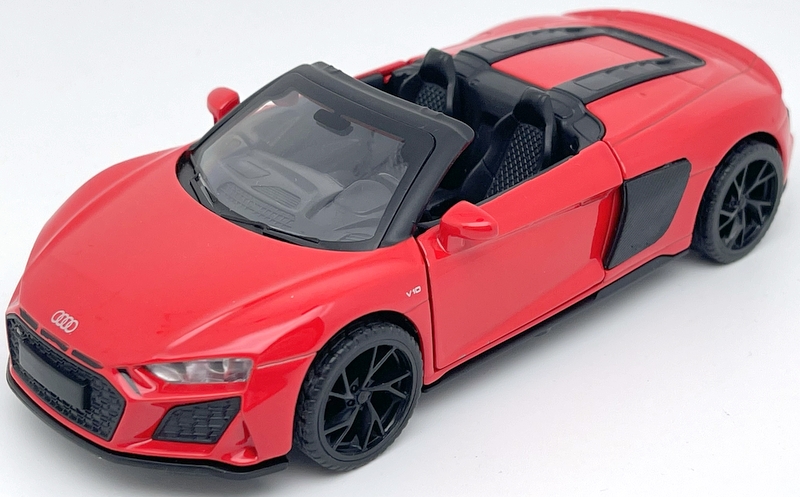 Метална Кола Audi R8 Spyder със Засилване с Издърпване Назад, Отварящи се Врати, Светлина и Звук MSZ 1:32