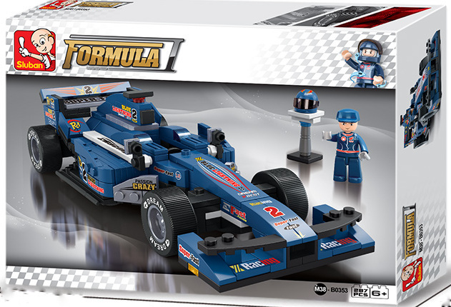 Конструктор Sluban Формула – „Синя Светлина“, 287 Елемента, 1 Фигурка, 33×24×6 см