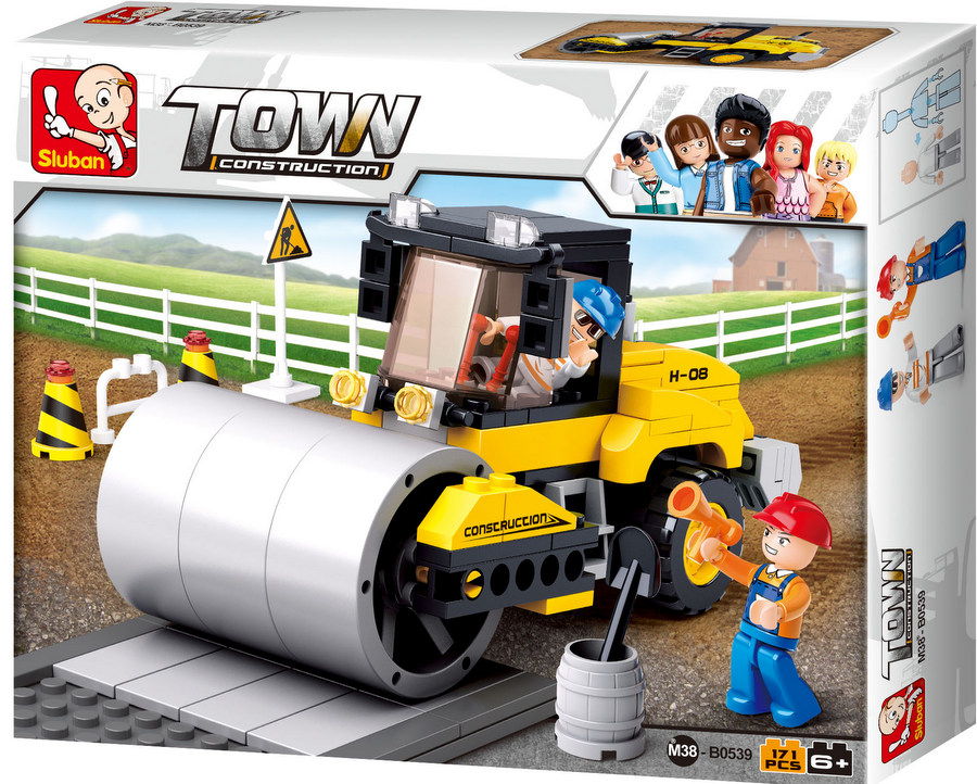 Конструктор Sluban Сити Строителство – Валяк, 171 Елемент, 1 Фигурка, 29×24×6 см