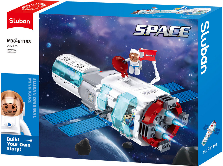 Конструктор Sluban Космос Космически кораб 292 ел. с 3 фигурки 38x29x7 см