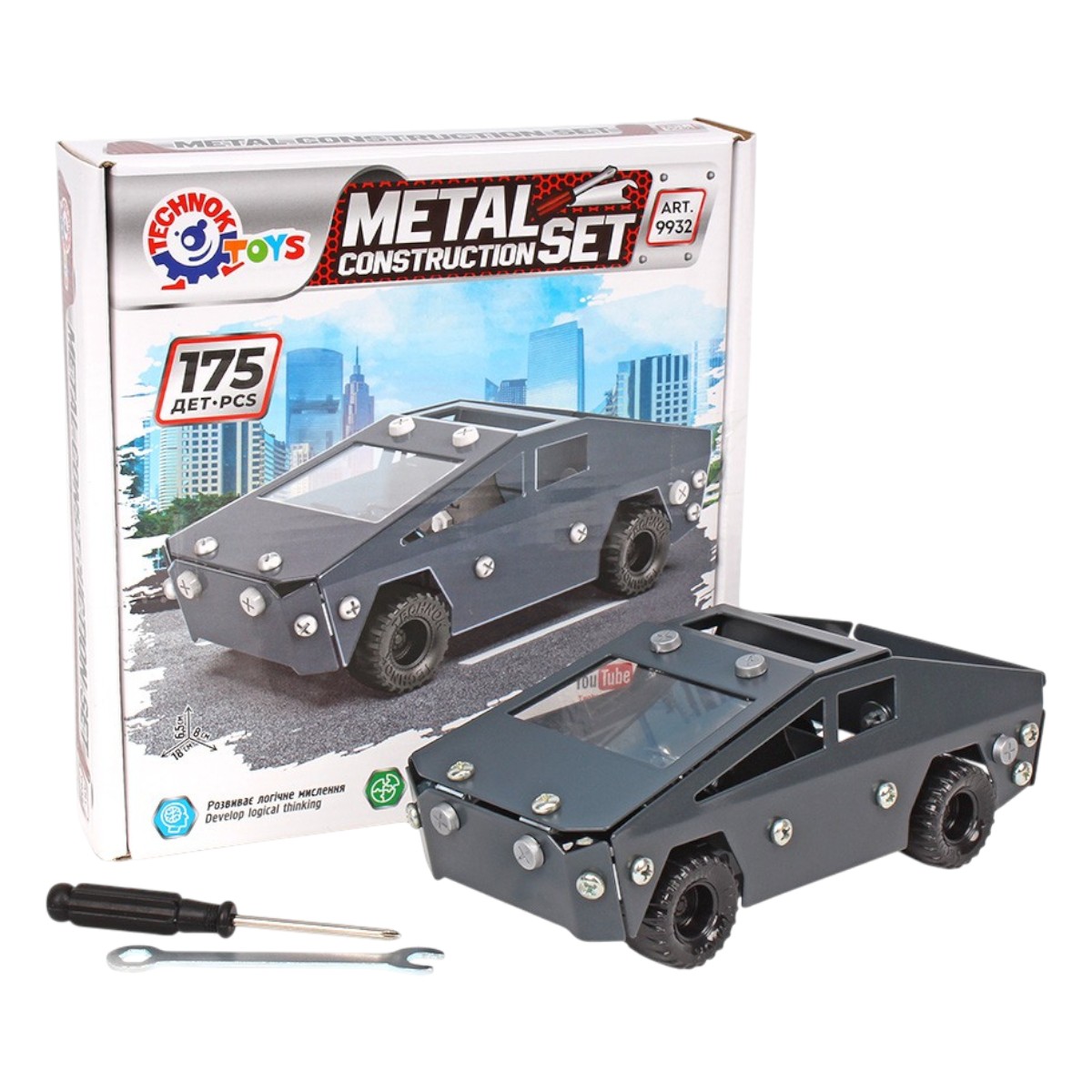 Метален конструктор Тесла кибертрак, Tesla Cybertruck, 175 части, TECHNOK, Украйна