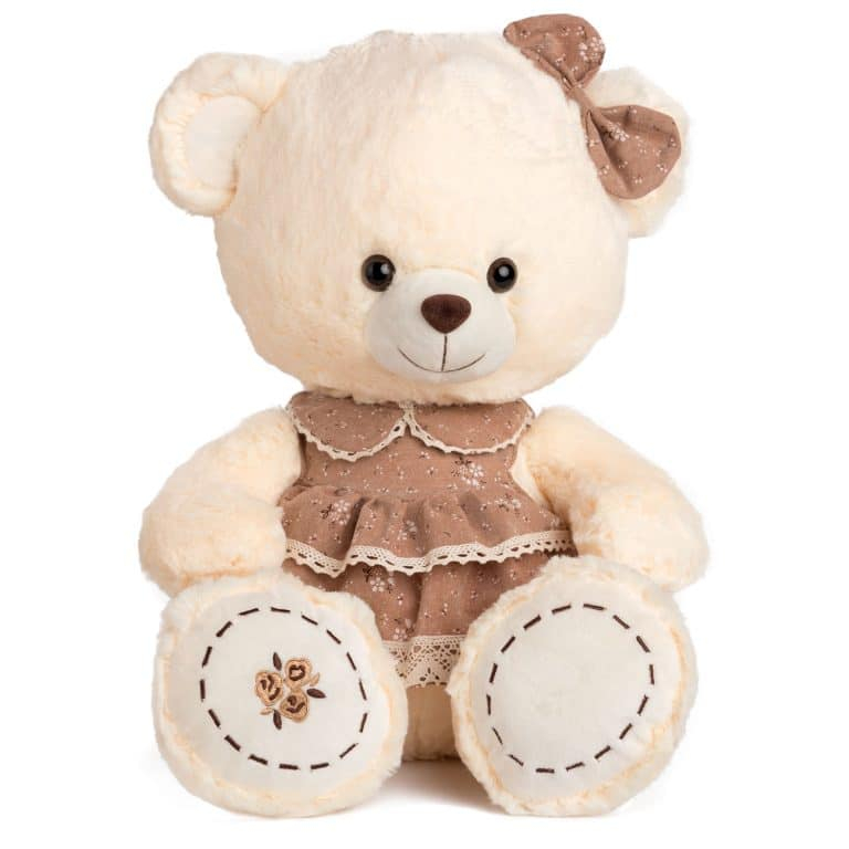 Плюшено мече с рокля Два цвята, 42см