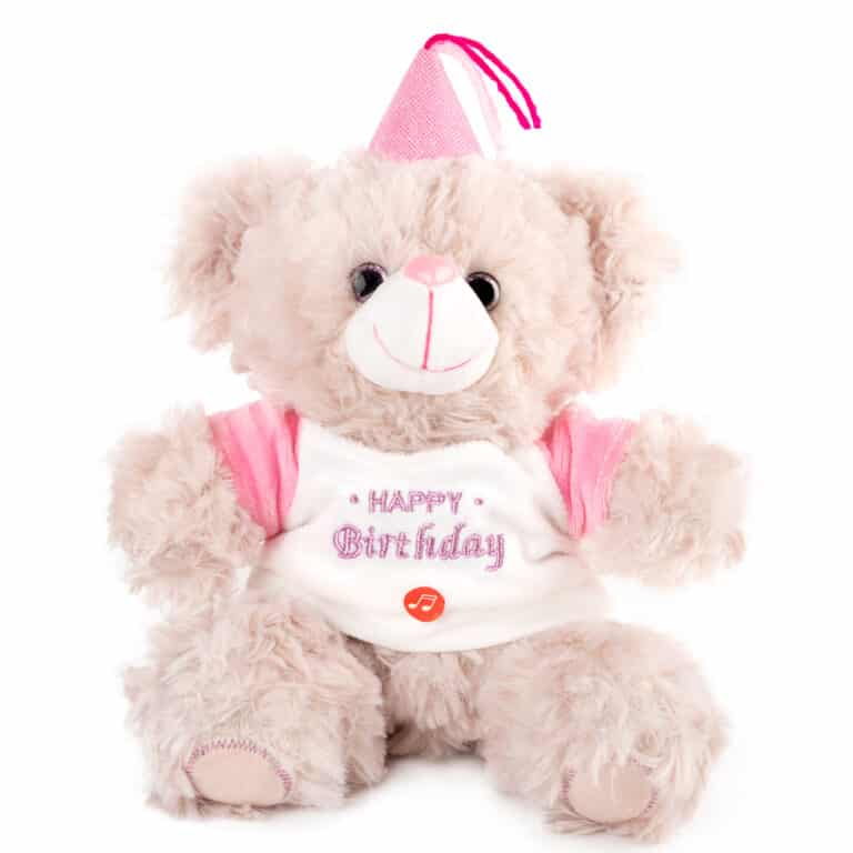 Мече „Happy Birthday“ три цвята, 23см