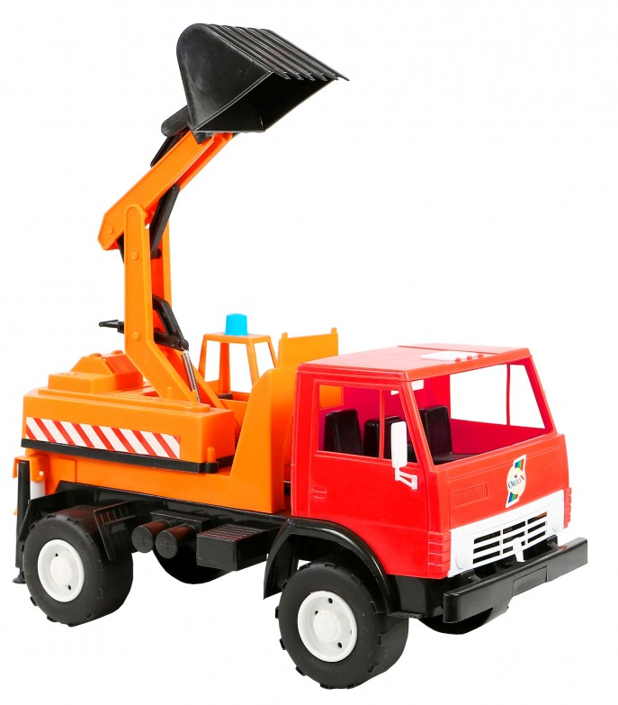 2в1 Камион багер с подвижна кофа KAMAZ, 3 цвята КАМАЗ, 41х20х27см, ORION, Украйна