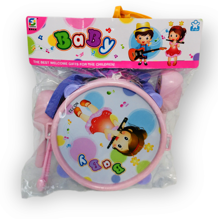 Барабан с две палки и презрамка, два цвята