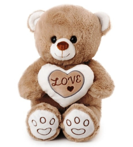 Мече със сърце 'Love', 26см, два цвята
