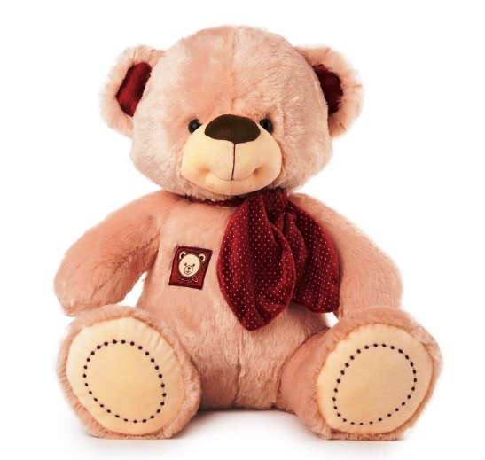 Мече с фишу и бродерия, 50см, два цвята