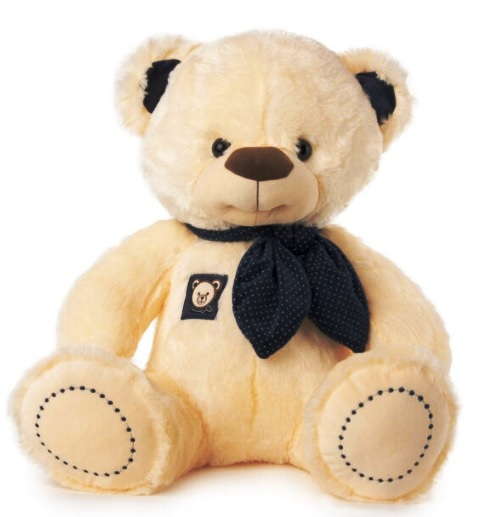 Мече с фишу и бродерия, 40см, два цвята