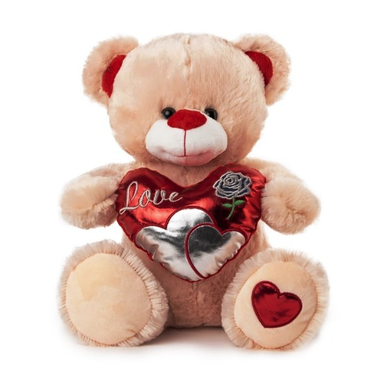 Мече със сърце и роза 'Love', два цвята, 40см