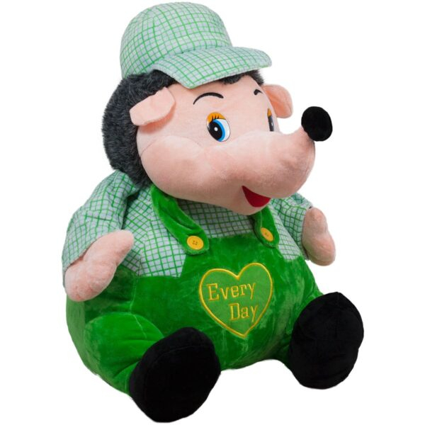 Плюшен таралеж с гащеризони и шапка, два цвята, 54см