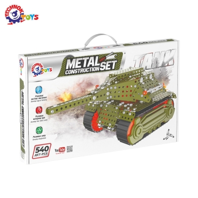 Метален конструктор танк с гъсенични вериги, 540 части, TECHNOK, Украйна