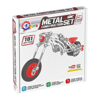 Метален конструктор мотор - чопър, 181 части, TECHNOK, Украйна