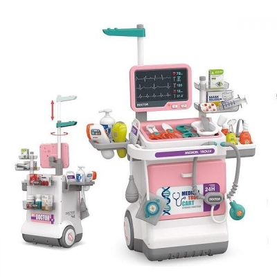 Докторска количка, Little Doctor център със Звук, Светлини, Скенер и Монитор, Розова